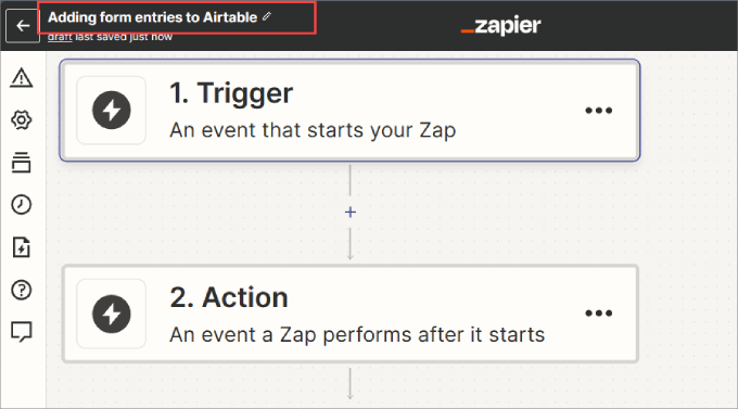 Set up name for trigger in Zapier 