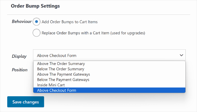 FunnelKit's Order Bump Settings section