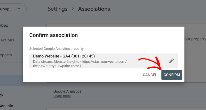 Confirm the Association Between Google Search Console and Google Analytics
