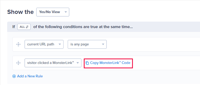 Copy MonsterLink code